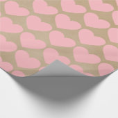 Papier Cadeau Moderne simple Valentine Coeurs roses Kraft (Coin)