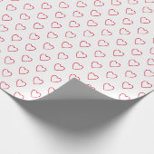 Papier Cadeau Moderne simple Valentine Red Hearts Motif (Coin)