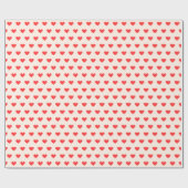 Papier Cadeau Moderne simple Valentine Red Hearts Motif (Plat)