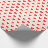 Papier Cadeau Moderne simple Valentine Red Hearts Motif (Coin)