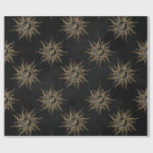 Papier Cadeau Moderne Soleil Lune Planète Universe Mandala (Plat)