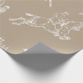 Papier Cadeau Moderne Style Taupe Blanc Horseback Toile (Coin)