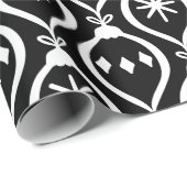Papier Cadeau Moderne tendance Retro Black Holiday Ornament Moti (Coin rond)