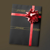 Papier Cadeau Moderne Texte Doré Editable & Rayures