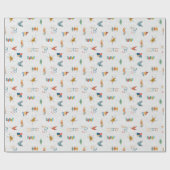 Papier Cadeau Moderne Texturé Blanc du Milieu du Siècle (Plat)
