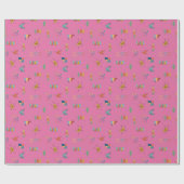 Papier Cadeau Moderne Texturé Rose du Milieu du Siècle (Plat)