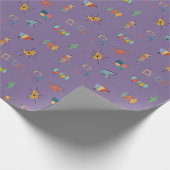 Papier Cadeau Moderne Texturé Violet du Milieu du Siècle (Coin)