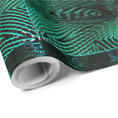 PAPIER CADEAU MODERNE UNE COULEUR FEUILLE VERTE (Coin rond)