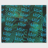 PAPIER CADEAU MODERNE UNE HUILE FEUILLE VERTE BLEU (Plat)