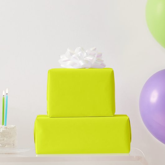 Papier Cadeau Moderne vert néon brillant uni simple cool (Cadeaux de fête)