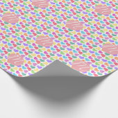 Papier Cadeau Moderne Vibrant Rainbow Doodle Hearts Monogramme (Coin)