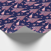 Papier Cadeau Modernes chics rougissent Noël rose d'étoiles de (Coin)