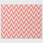 Papier Cadeau Modes asiatiques saumons Ikat Chevrons (Plat)