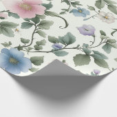 Papier Cadeau Moelleux Pastel Jaune et Bleu Vin Botanique Design (Coin)