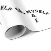 Papier Cadeau Moi-Même Et Je Typographie (Coin rond)