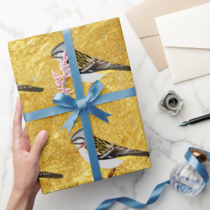 Papier Cadeau Moineau jaune et brun de bande dessinée de