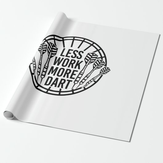 Papier Cadeau Moins de travail plus de fléchettes (Déroulé)
