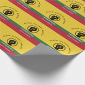 Papier Cadeau Mois de l'histoire noire Texte courbe afro-américa (Coin)