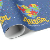 Papier Cadeau mois de sensibilisation sur l'autisme (Coin rond)