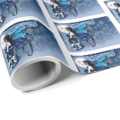 Papier Cadeau Mois d'hiver Fairy Blue (Coin rond)