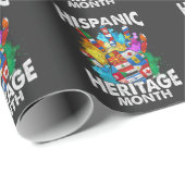 Papier Cadeau Mois du patrimoine hispanique drapeaux du pays (Coin rond)