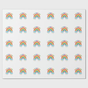Papier Cadeau Mois fierté arc-en-ciel design gravure vintage heu