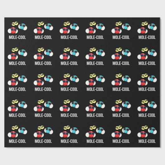 Papier Cadeau Mole-Cool Funny Molecule Pun Dark BG (Plat)