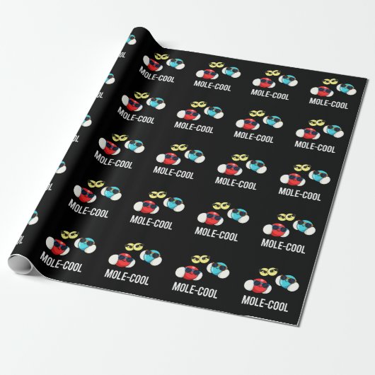 Papier Cadeau Mole-Cool Funny Molecule Pun Dark BG (Déroulé)