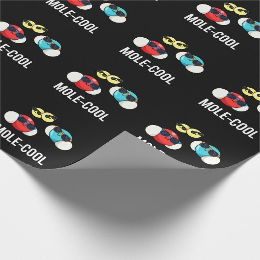Papier Cadeau Mole-Cool Funny Molecule Pun Dark BG (Coin)