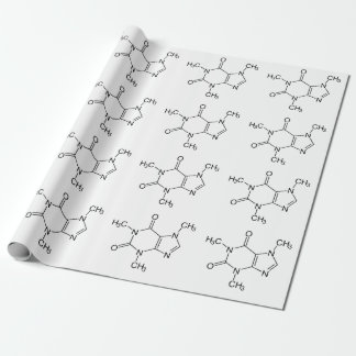 Papier Cadeau Molécule de caféine Chimie Café Atomes