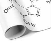 Papier Cadeau Molécule de caféine Chimie Café Atomes (Coin rond)