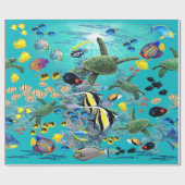 Papier Cadeau Molokini Cove Hawaiian Tropical Fish Sea Turtle (Plat)