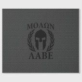 Papier Cadeau Molon Labe Warriors Laurels sur le carbone noir (Plat)