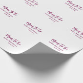 Papier Cadeau Mom to be baby shower name date pink simple minima (Coin)