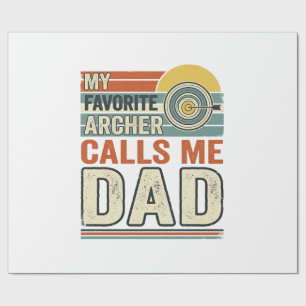 Papier Cadeau Mon archer préféré m'appelle papa design vintage_1