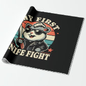 Papier Cadeau Mon premier combat de couteau - Hamster Cool (Déroulé)