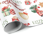 Papier Cadeau Mon premier Noël de vacances mignonne (Coin rond)