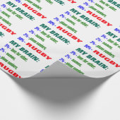 Papier Cadeau Mon rugby du cerveau 90 % (Coin)