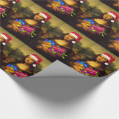 Papier Cadeau Mona Lisa Arrive Comme Père Noël (Coin)