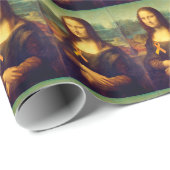 Papier Cadeau Mona Lisa Au Ruban Orange (Coin rond)