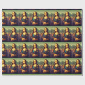 Papier Cadeau Mona Lisa Avec Ruban Turquoise (Plat)