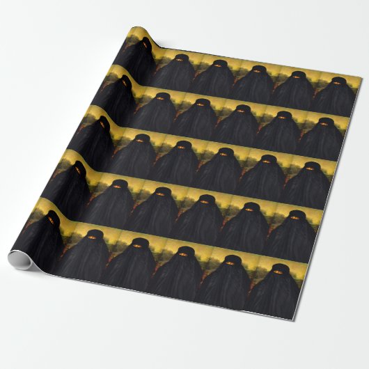 Papier Cadeau Mona Lisa cachée derrière la burqa (Déroulé)