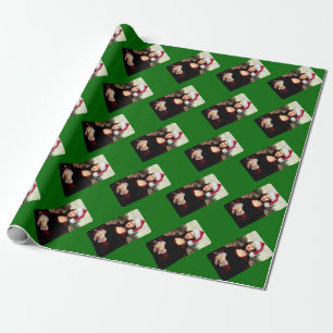 Papier Cadeau Mona Lisa Chapeau de Père Noël Noël
