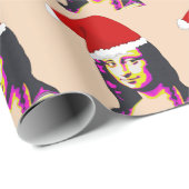 PAPIER CADEAU MONA LISA CHRISTMAS FUNNY (Coin rond)