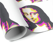 PAPIER CADEAU MONA LISA POP ART (Coin rond)