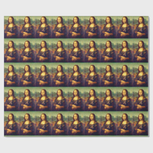 Papier Cadeau Mona Lisa portant le ruban de puzzle