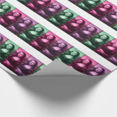 Papier Cadeau Mona Lisa Poster de animal rose rose violet (Coin)