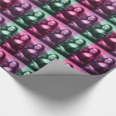 Papier Cadeau Mona Lisa Rose vert violet (Coin)