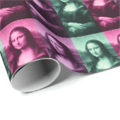 Papier Cadeau Mona Lisa Rose vert violet (Coin rond)
