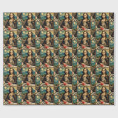 Papier Cadeau Mona Lisa & son chat - Vibes d'été \ (Plat)